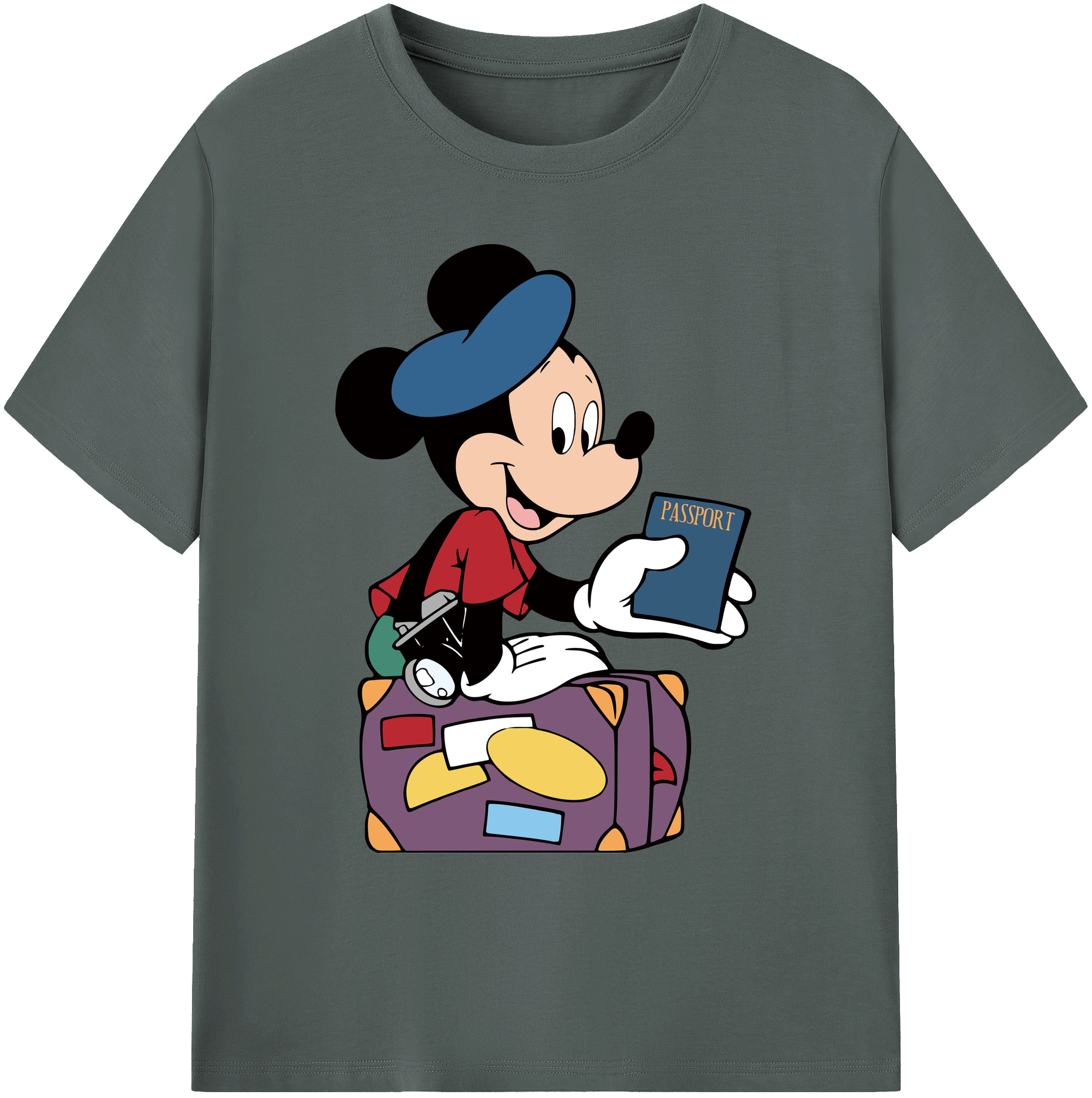 ミッキーマウス Mickey Mouse 綿100％ メンズ半袖Tシャツ｜肌触りやわらか＆通気性